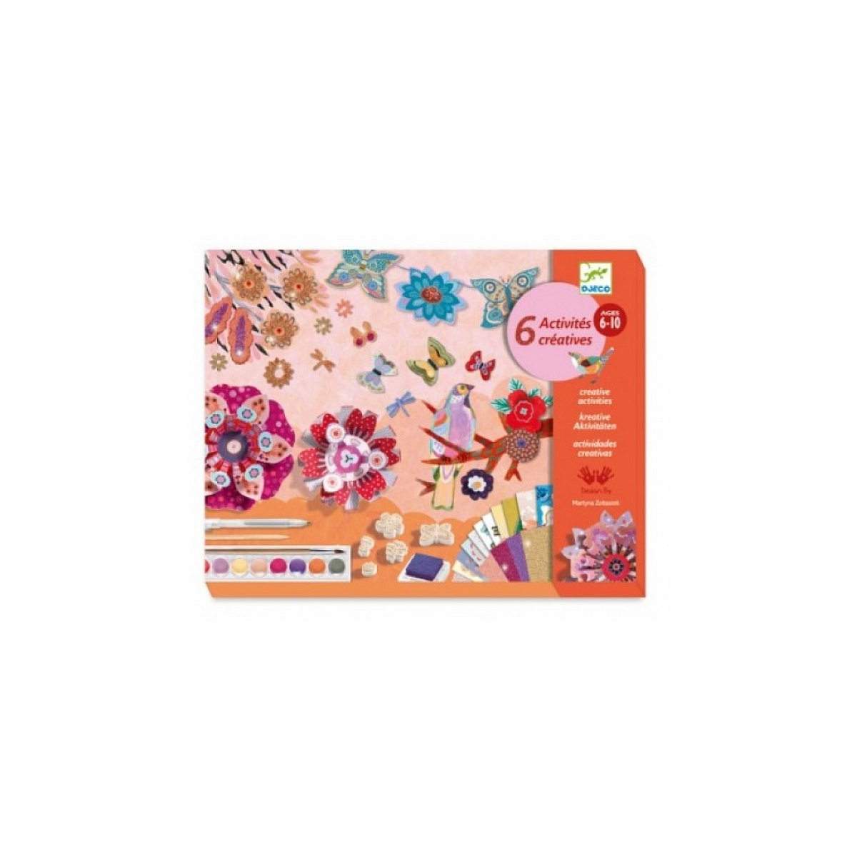 Coffret multi acitivités flower box orange, DJECO