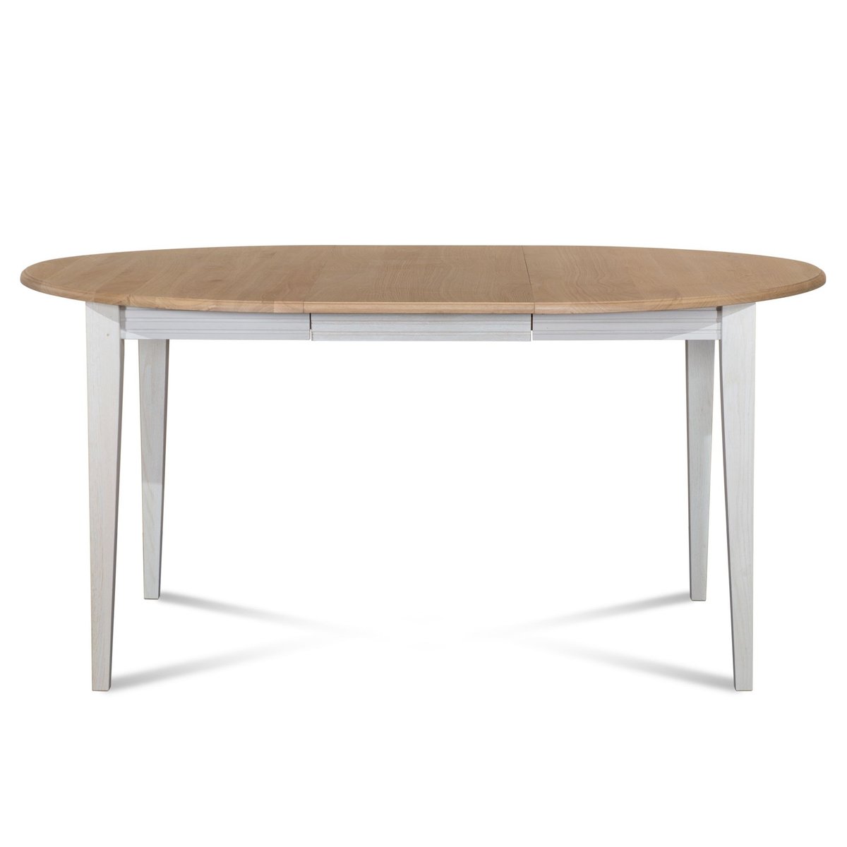 Table ronde extensible bois D105 avec 1 allonge et pieds fuseau - VICTORIA blanc, HELLIN, DEPUIS 1862