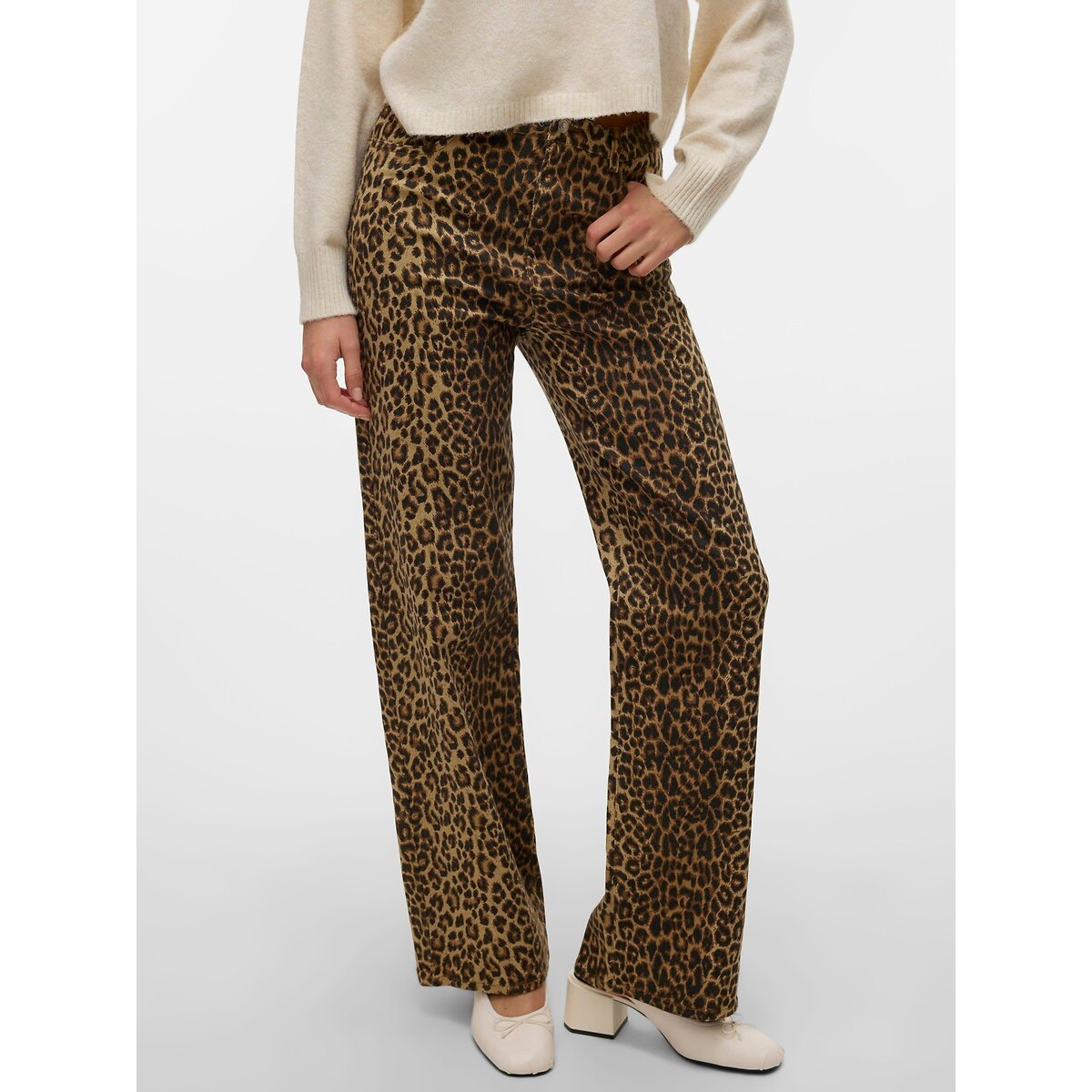 Jeans large  imprimé léopard, VERO MODA