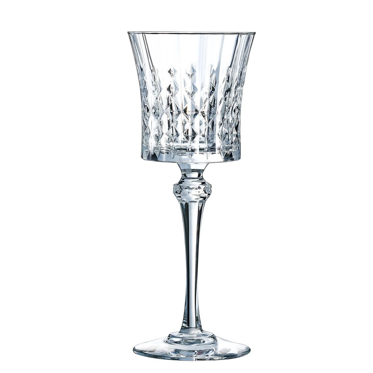 6 verres à pied 19cl -LADY DIAMOND transparent, CRISTAL D ARQUES