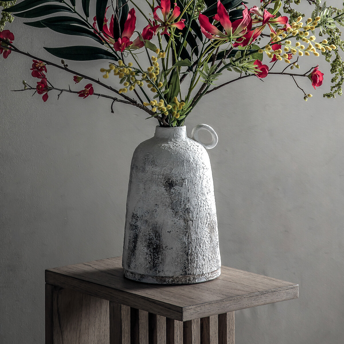 28cm Whitewash Stone Vase white, ÉDITÉ