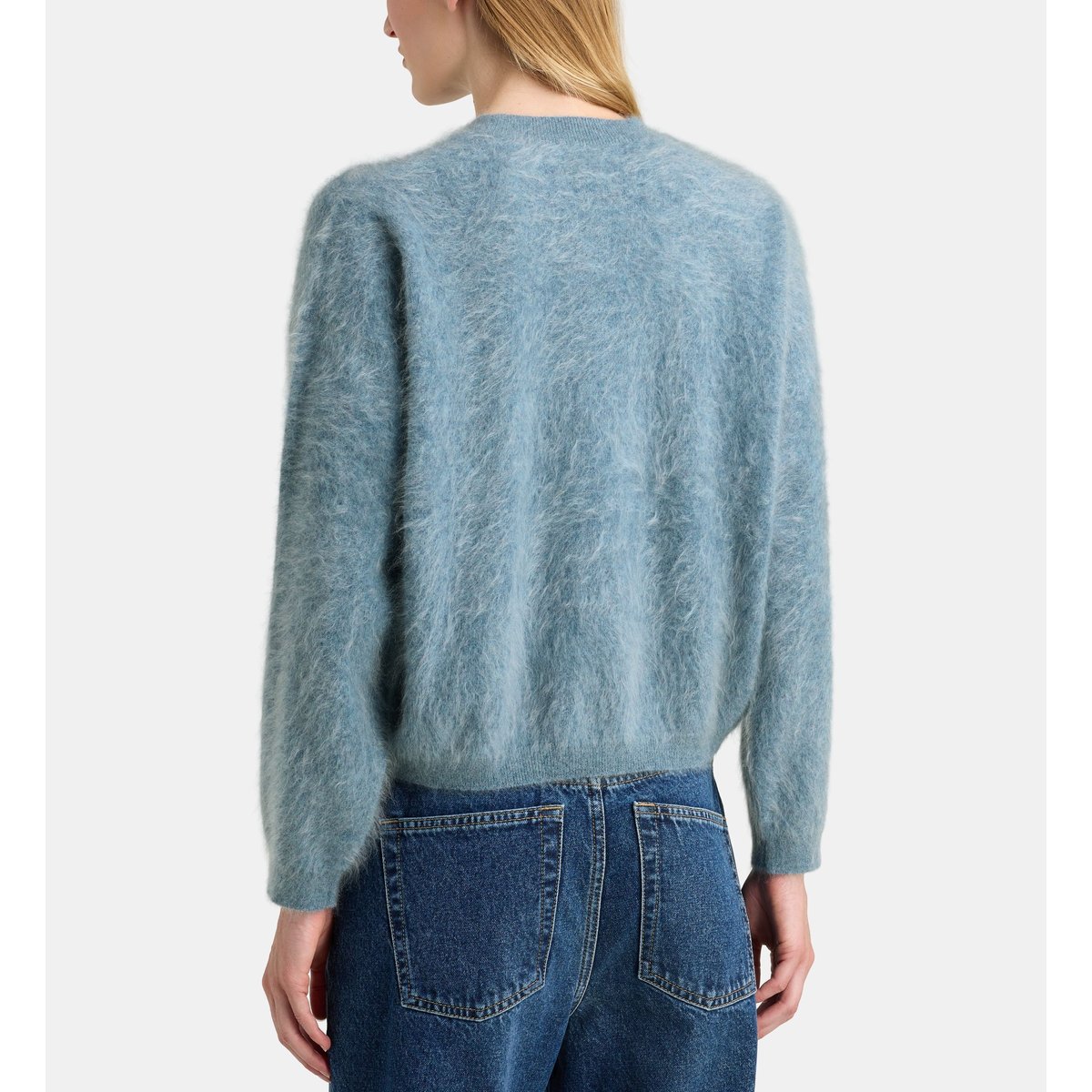 Pull droit folie en cachemire extra doux bleu canard, GALERIES LAFAYETTE