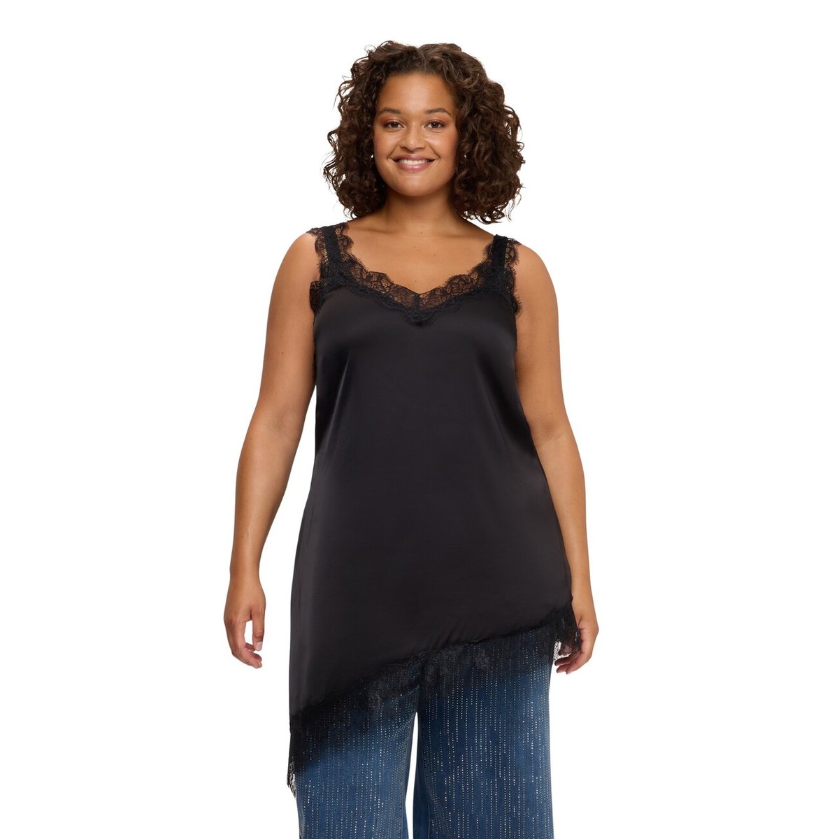 Top avec détails en dentelle noir, FIORELLA RUBINO