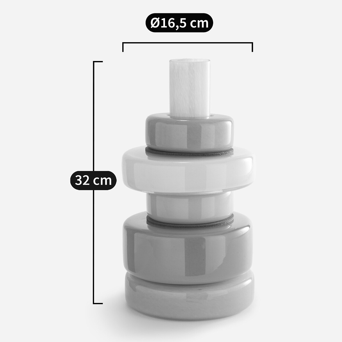 Vaas met 5 ringen van geblazen glas, H32 cm, Maveo multicolor, AM.PM