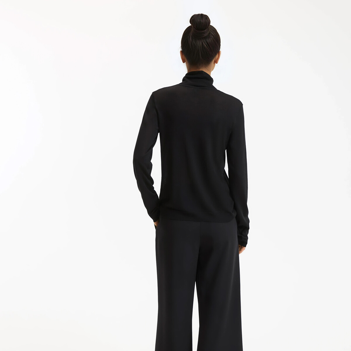 Fine Knit Turtleneck Jumper black, LA REDOUTE COLLECTIONS