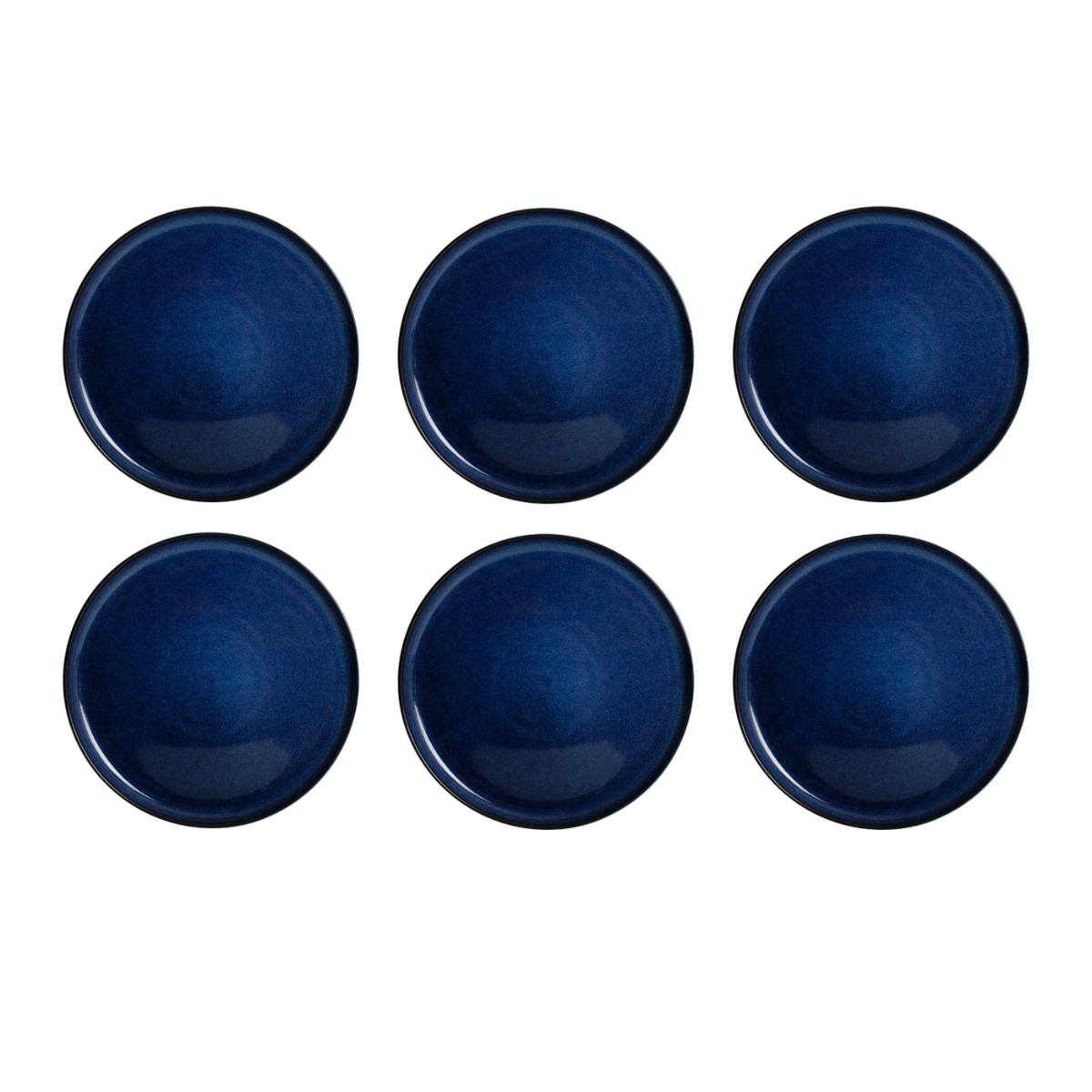 Service d'assiettes plates et creuses 18 pièces, BLUE MOON bleu, ARTIME