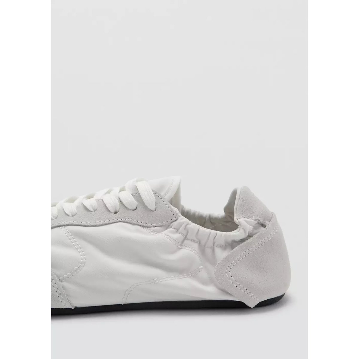 Baskets en cuir lacées blanc, MANGO
