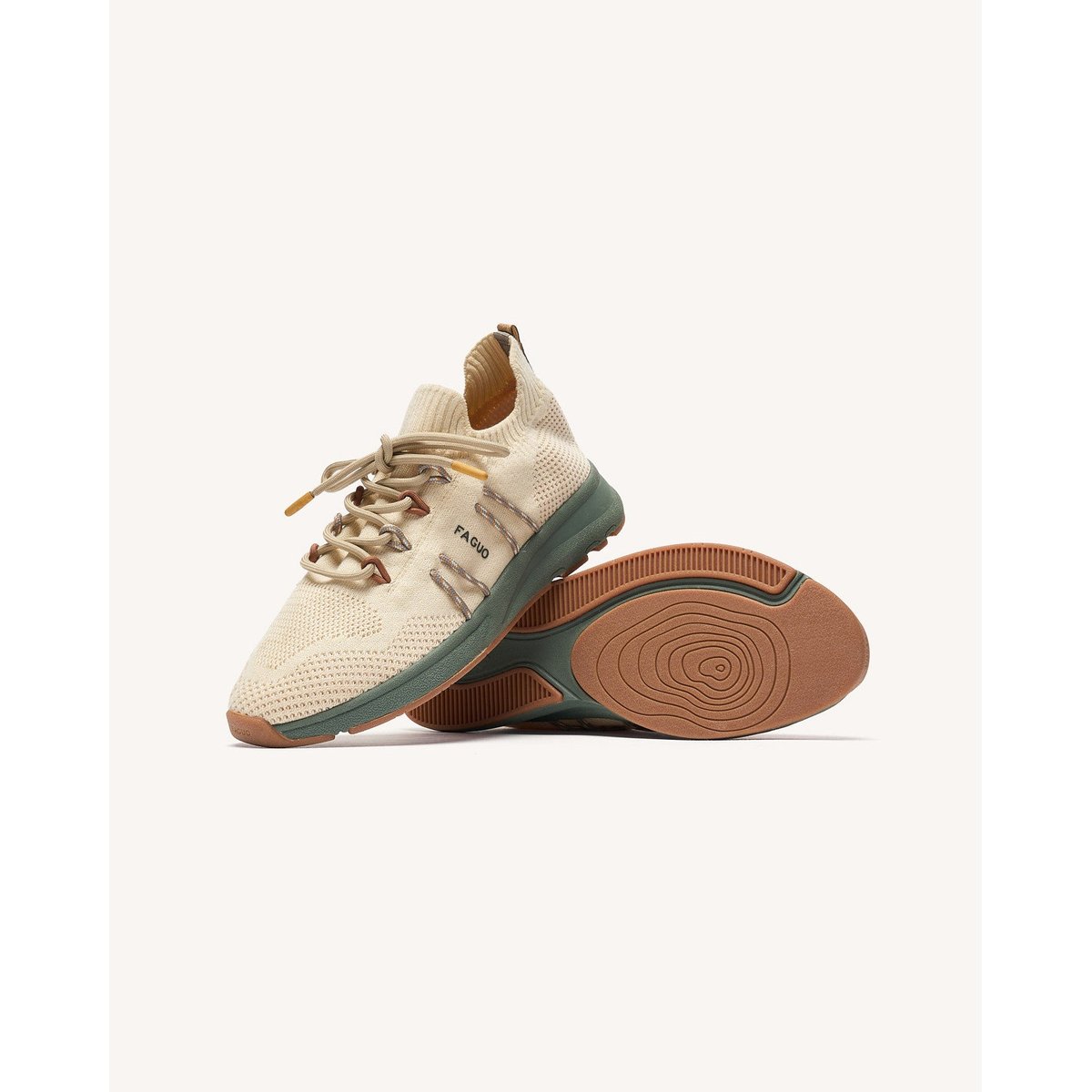 Running HEARTWOOD blanc et kaki, FAGUO