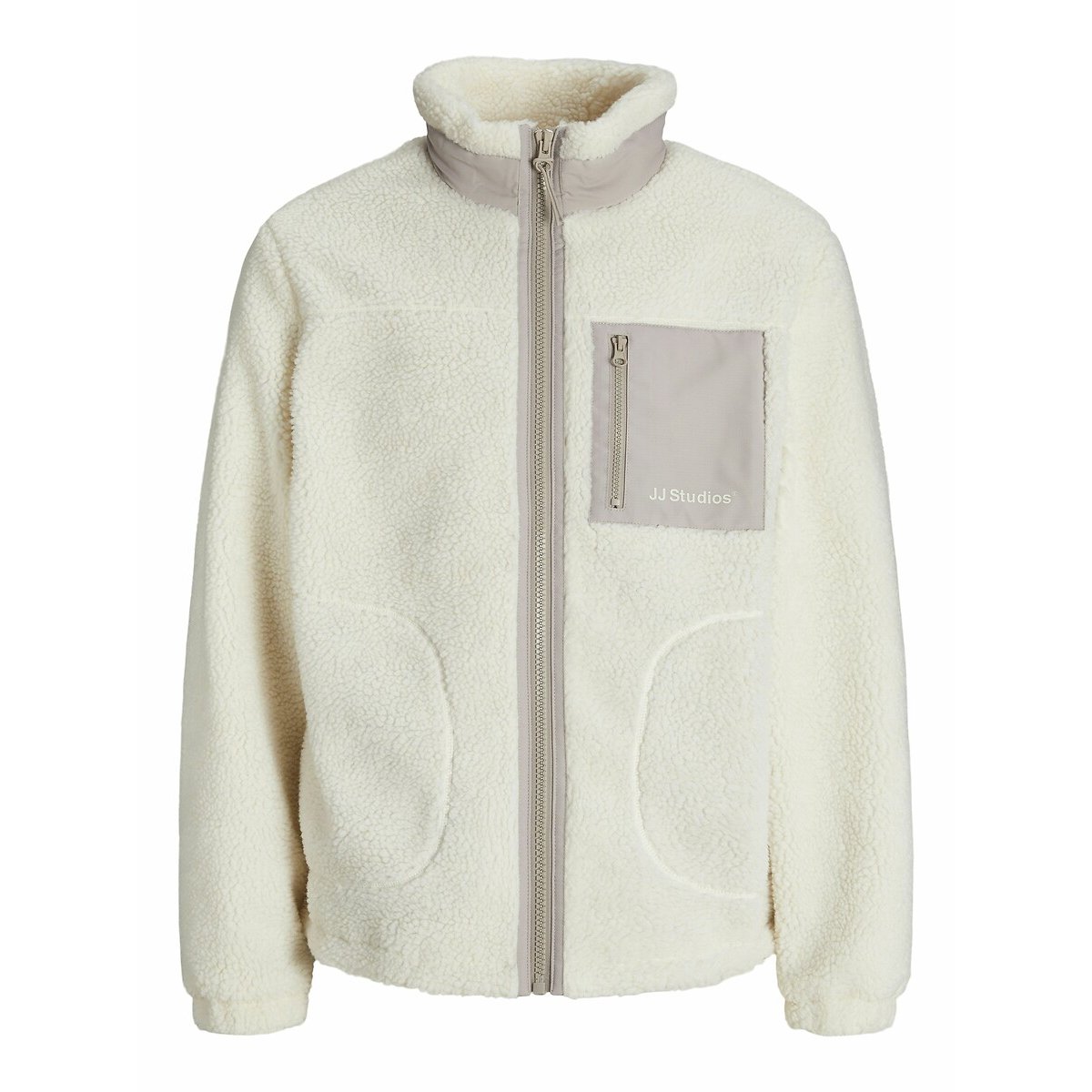 Sherpa Jacket with Contrasting Pocket off-white, JACK & JONES