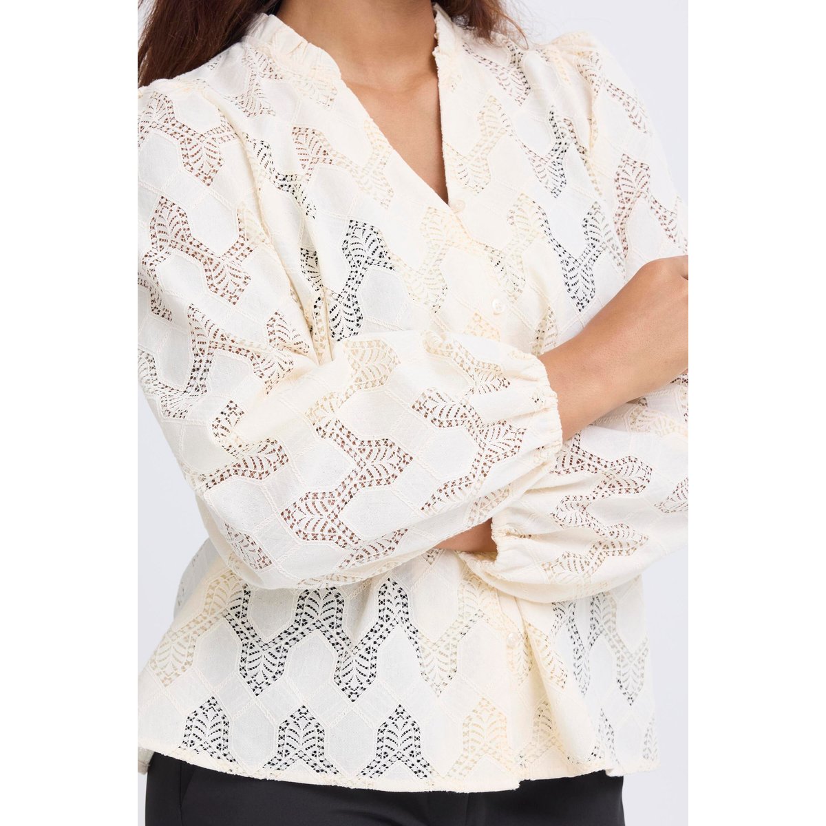 Long sleeve shirt beige birch, ICHI