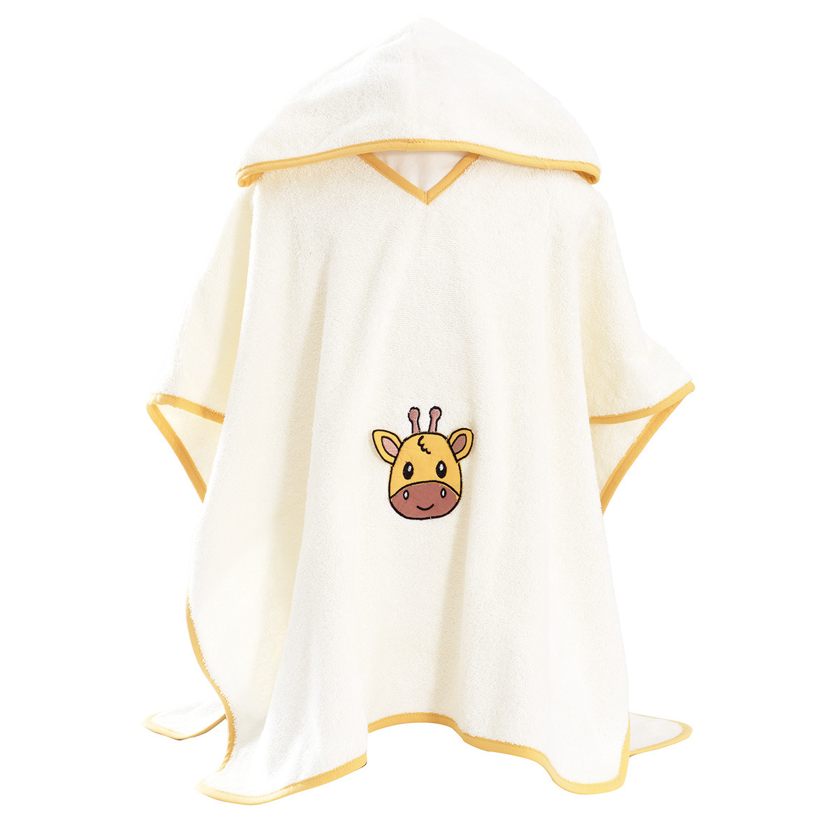 Poncho de bain enfant 4/8 ans QUINCY LA GIRAFE ecru, SENSEI MAISON