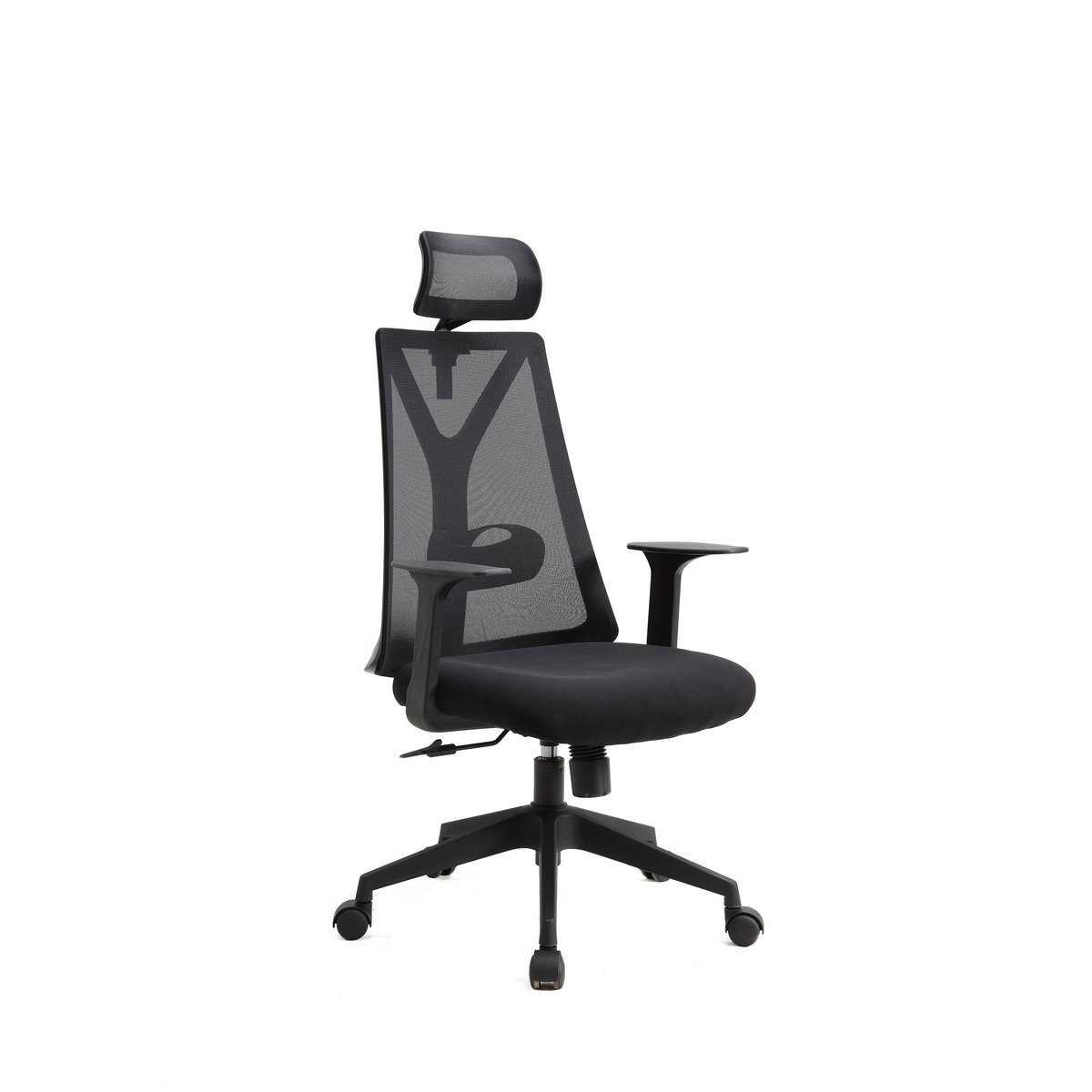 Fauteuil de bureau à roulettes en tissu, NEO noir, HISPANOHOGAR