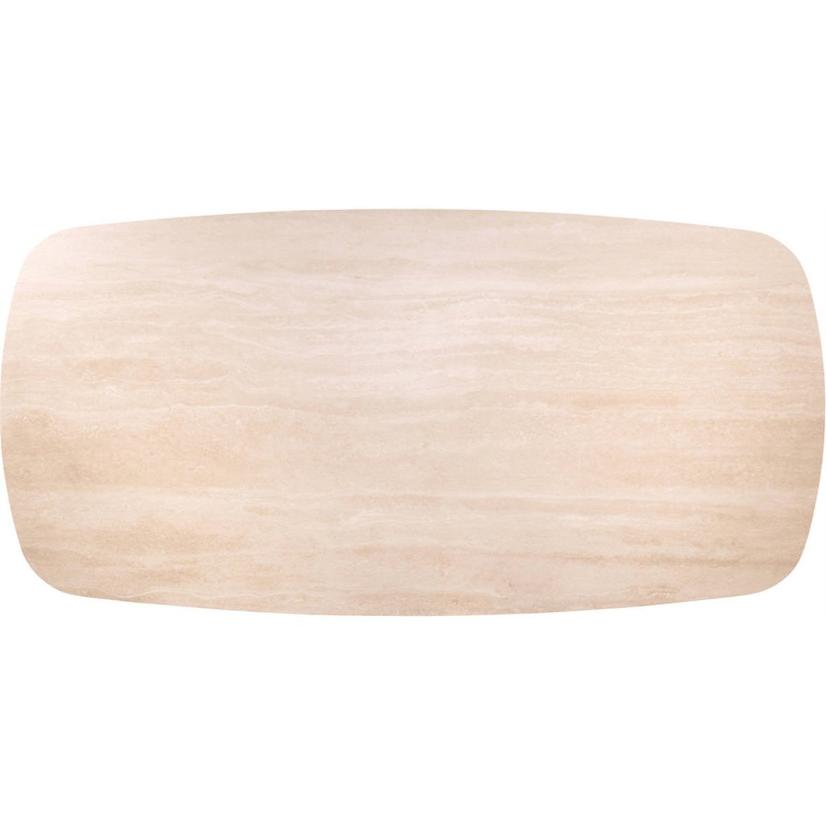 Table à manger ovale céramique RITZ brun et beige travertin, RECOLLECTION