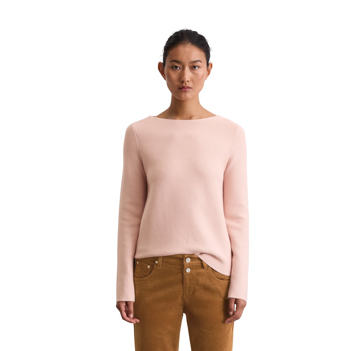 Pull slim en coton bio rose, MARC O'POLO