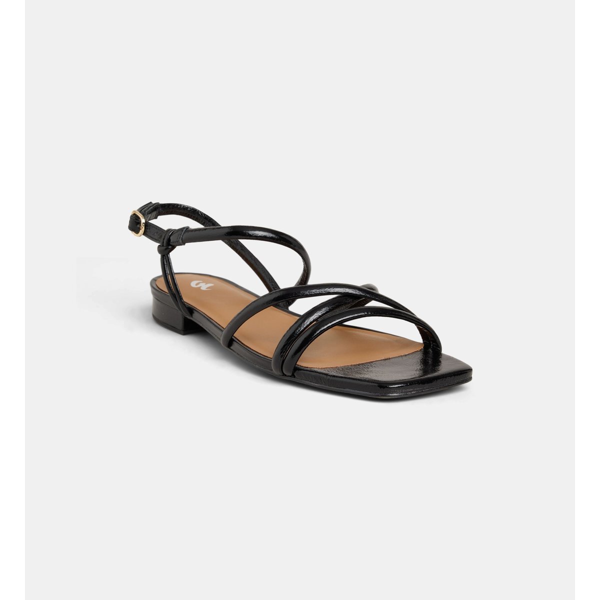 Sandales plates bibi brides cuir noir, GALERIES LAFAYETTE