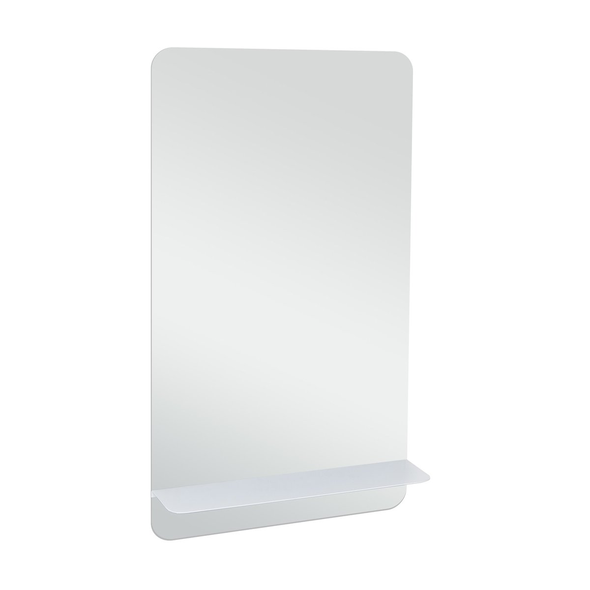 Ensemble lave-mains avec rangement latéral et miroir tablette HAMPTON blanc brillant, MOB IN