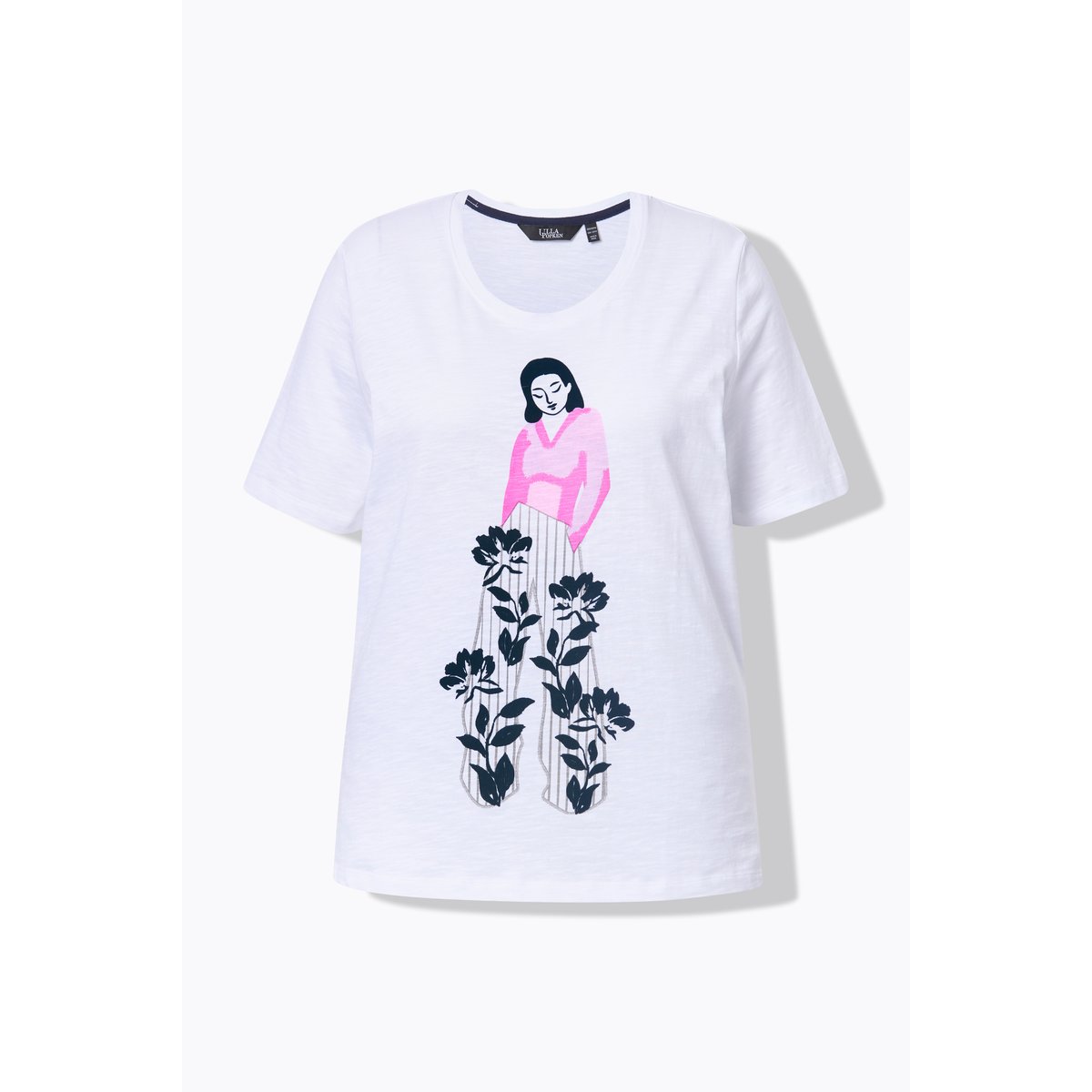 T-shirt à manches courtes et col blanc neige, ULLA POPKEN