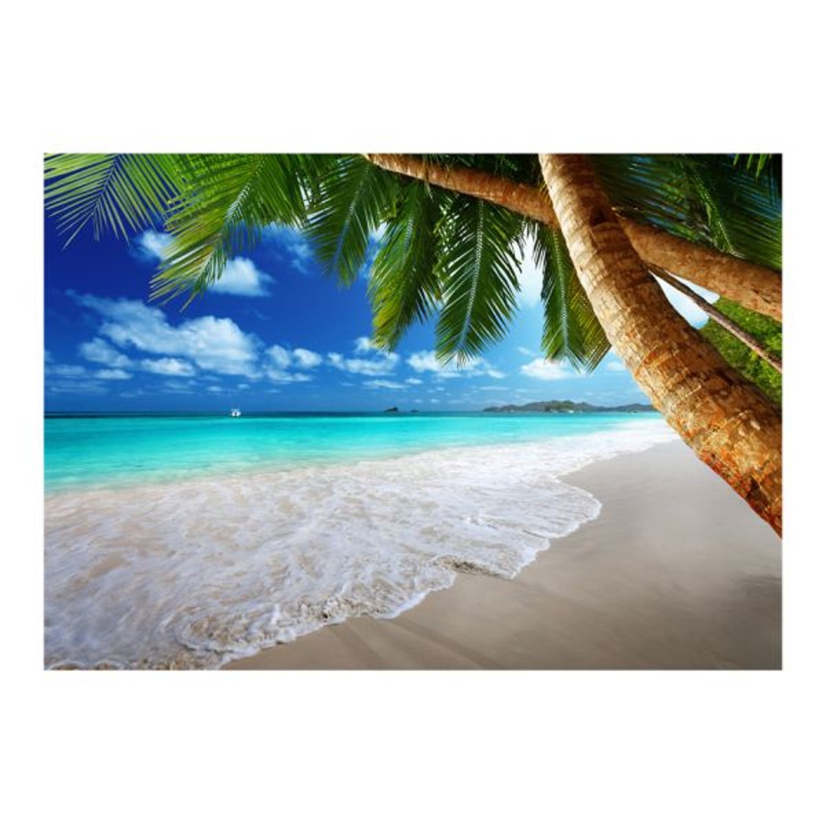 Papier peint intissé panoramique Paysage Île tropicale bleu, EDEN