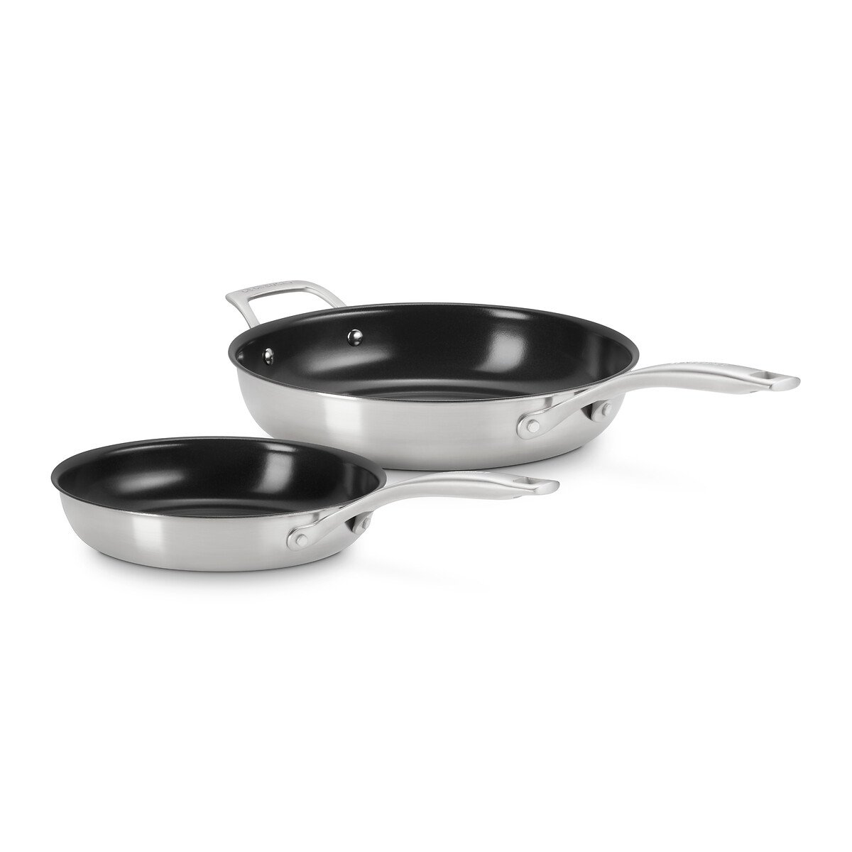 Lot de 2 Poêles Essential inox, LE CREUSET