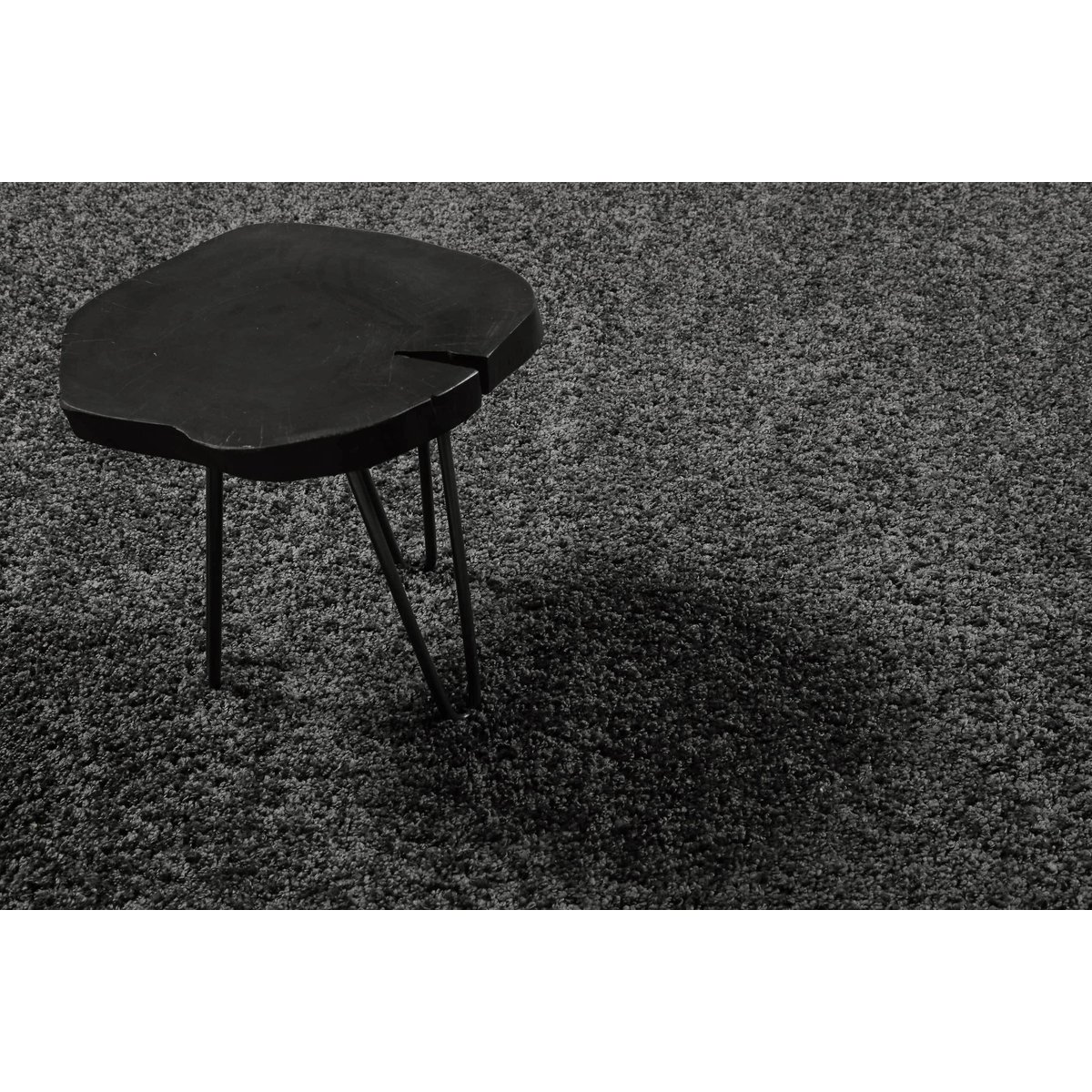 Tapis rond poils longs effet bouclettes ,  #Whisper Shag gris anthracite, ESPRIT