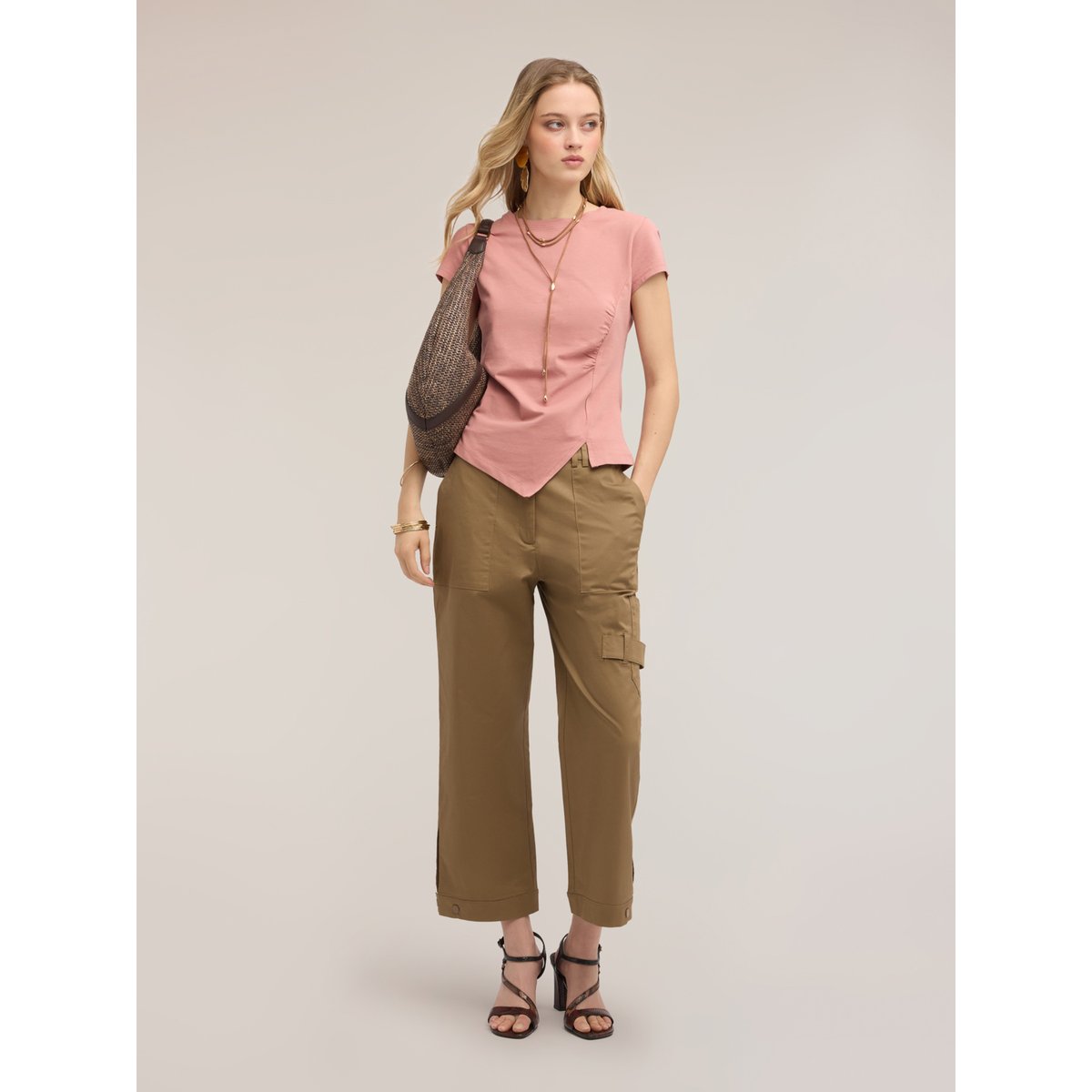Pantalon cargo marron, MOTIVI