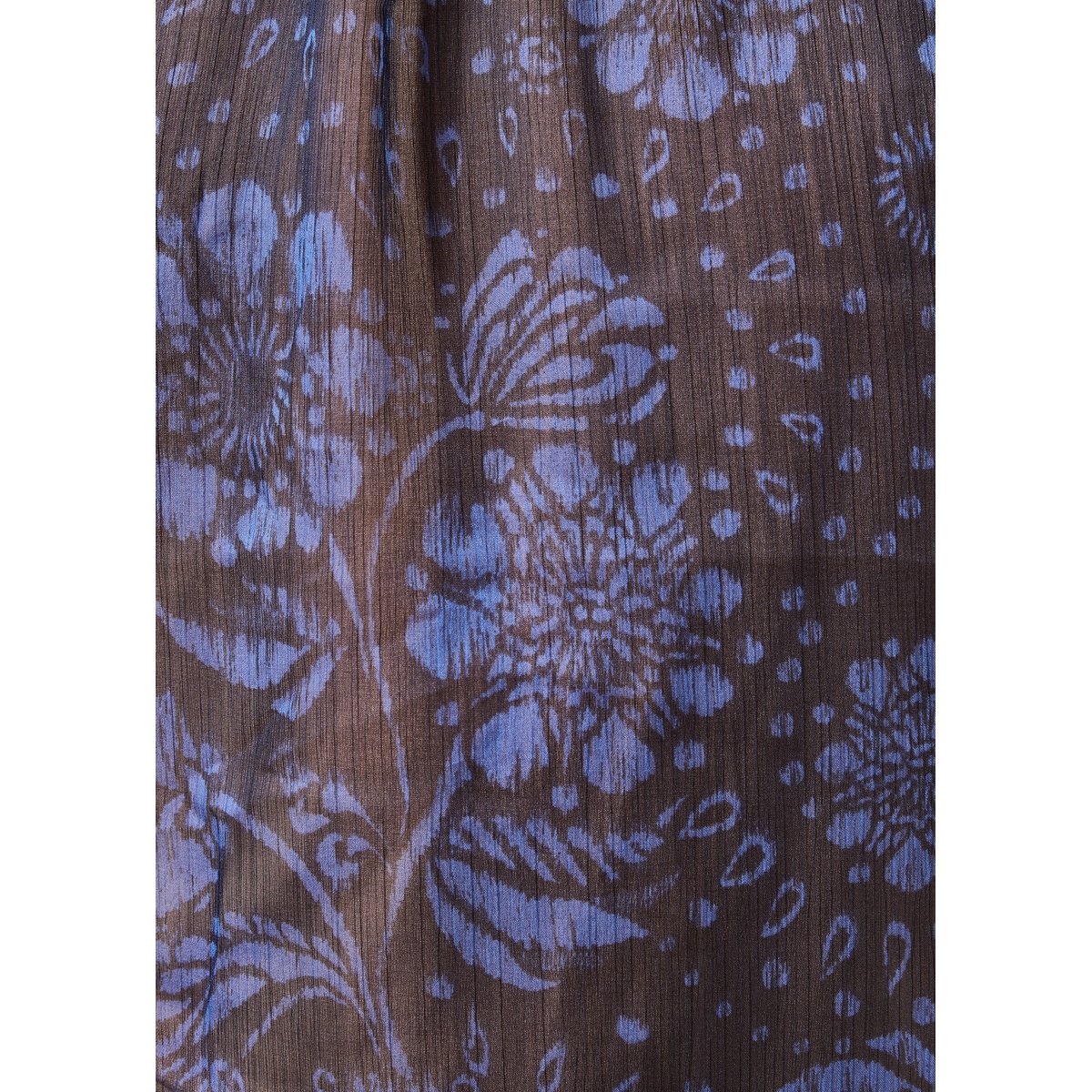 Top en voile imprimé floral manches longues bleu, LA FEE MARABOUTEE