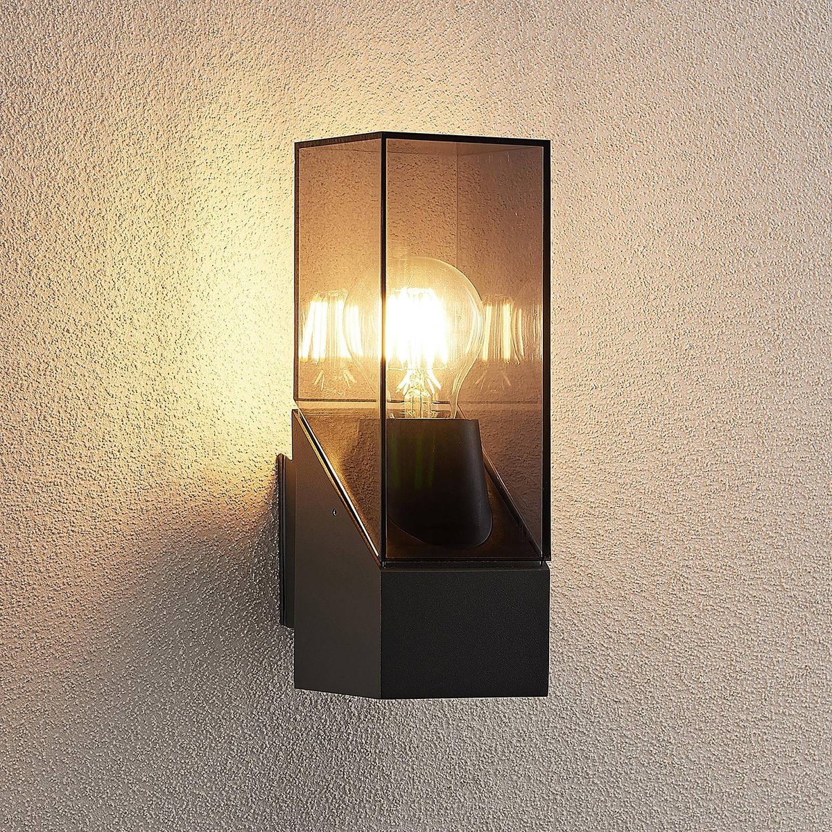 Applique extérieure en aluminium moderne anthracite, transparent, LUCANDE