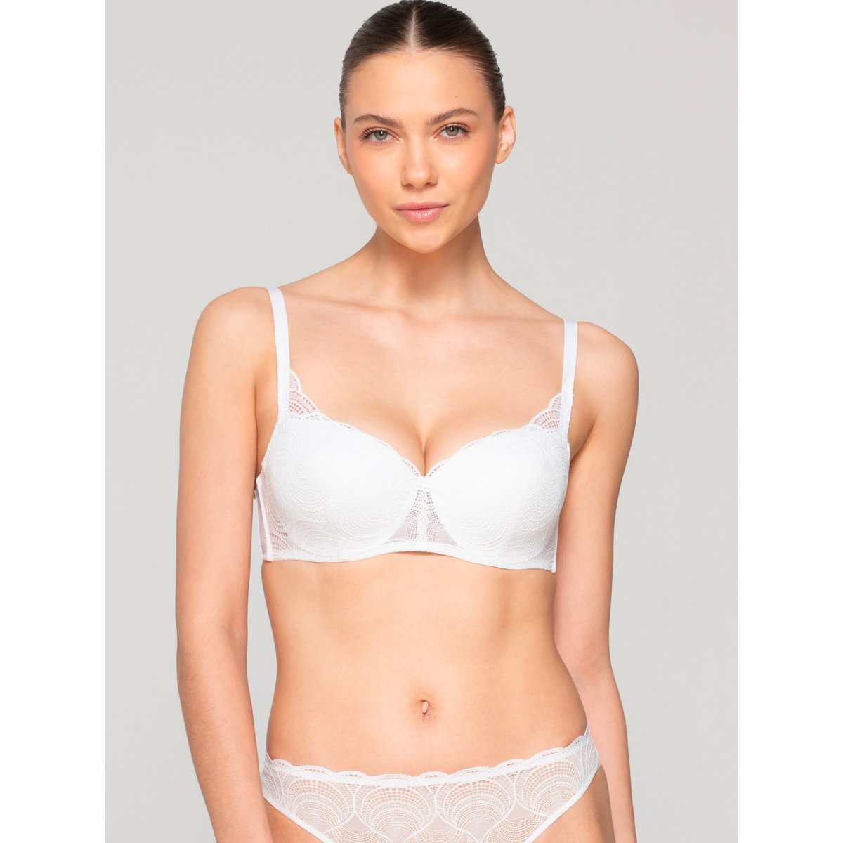 Soutien-gorge balconnet trois-quarts PEARL blanc, LUNA SPLENDIDA