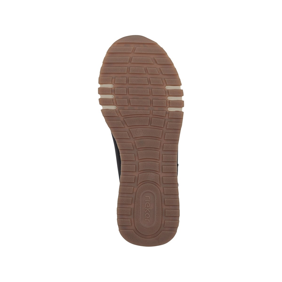 Baskets running en cuir brunes à talon plat avec lacets et zip latéral brun, RIEKER
