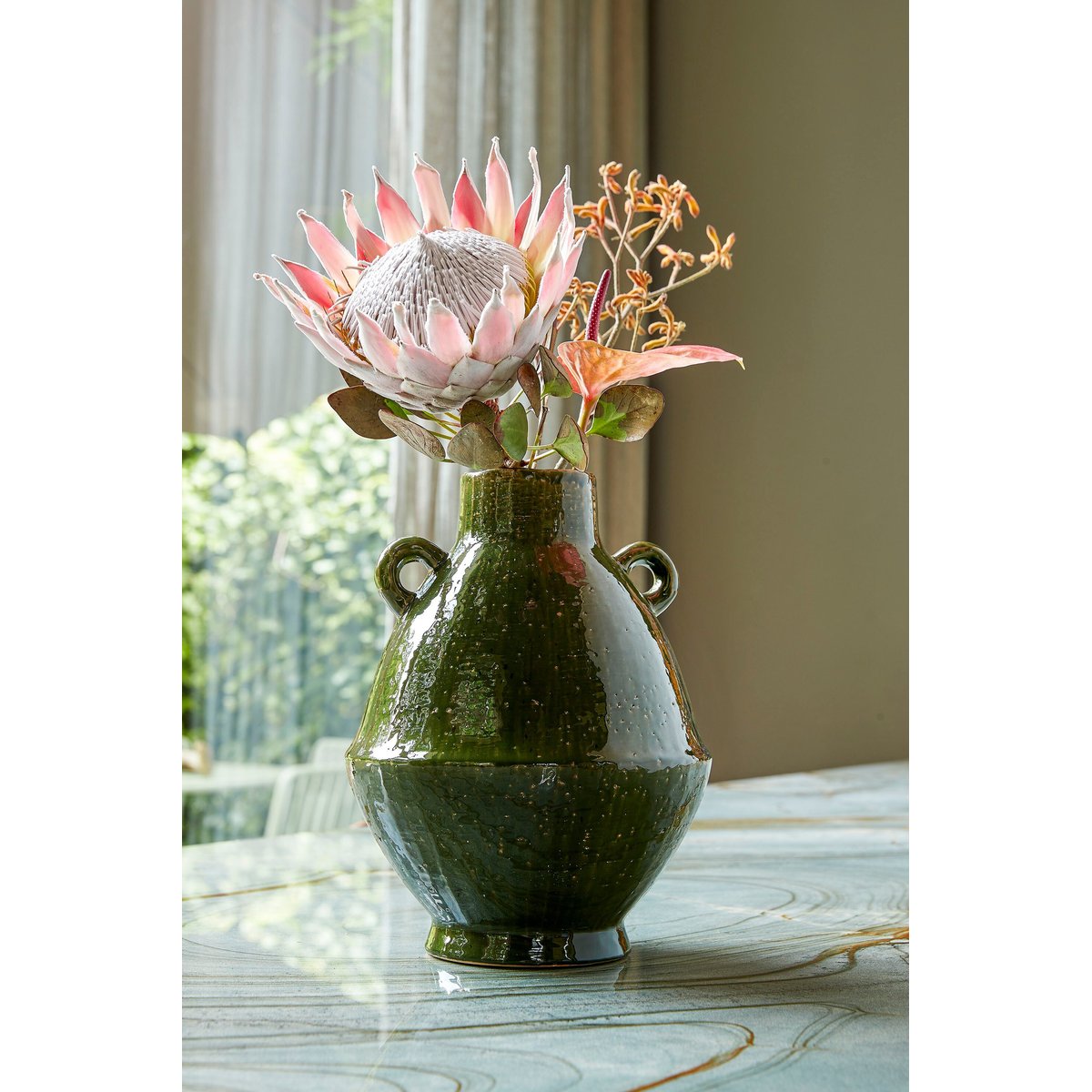 Vase Ø26 cm ELENA vert, MICA DECORATIONS