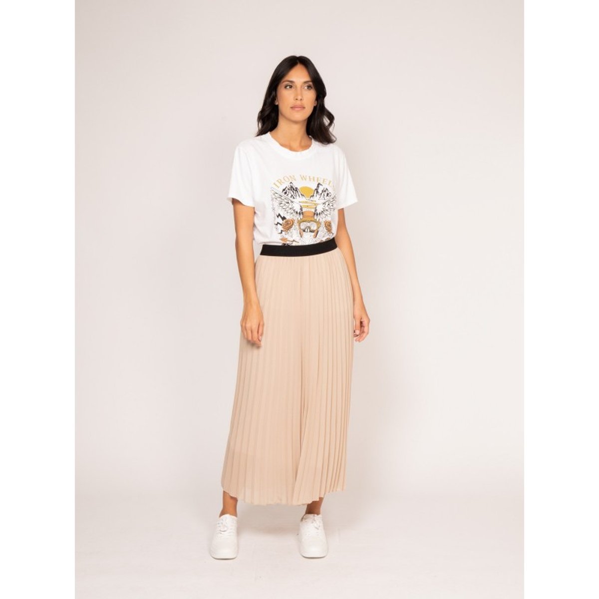 T-shirt Col Rond Motifs Faigle blanc, DONA LISA