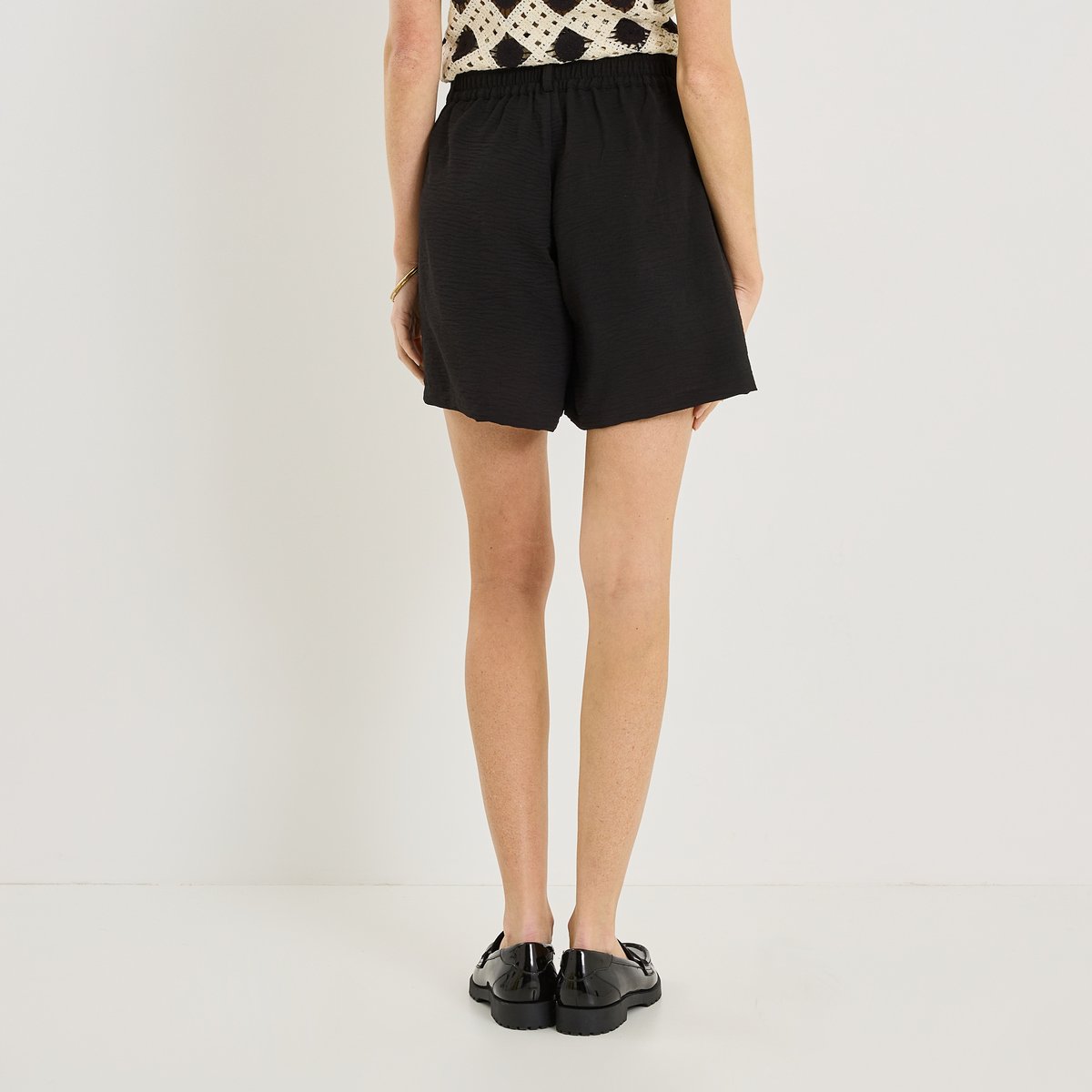 Short fluide taille élastiquée noir, GRAIN DE MALICE