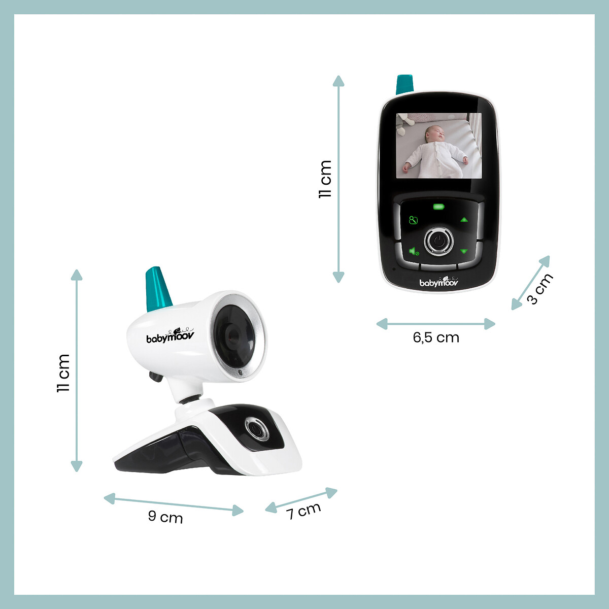 Monitor de vídeo para bebés YOO Care 360 branco, BABYMOOV
