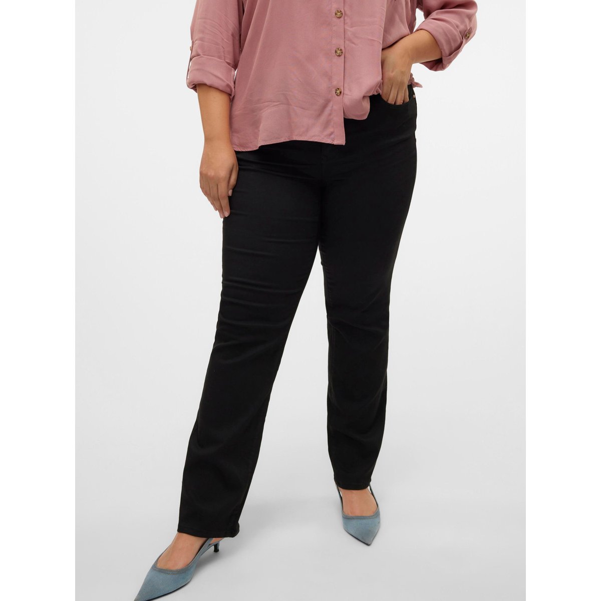 Jean Coupe Droite black, VERO MODA