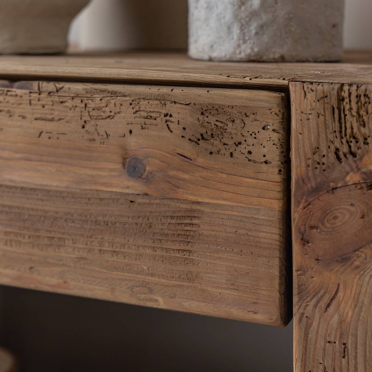 Meuble TV en bois recyclé BLAISE bois foncé, MADE IN MEUBLES