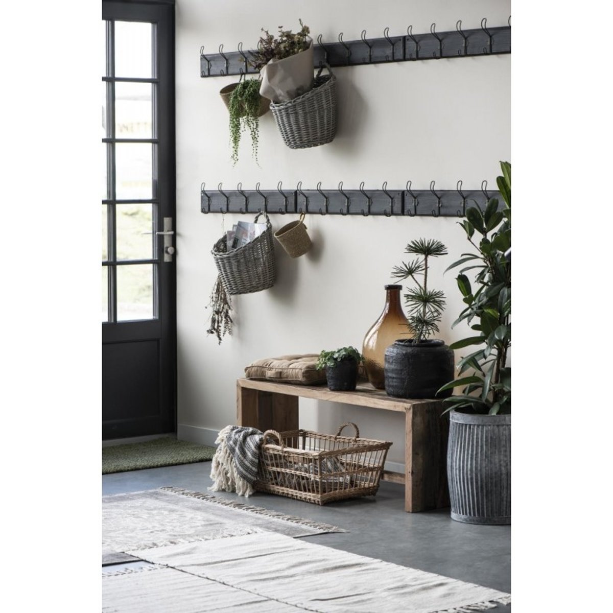 Portemanteau mural bois 3 patères gris foncé, IB LAURSEN
