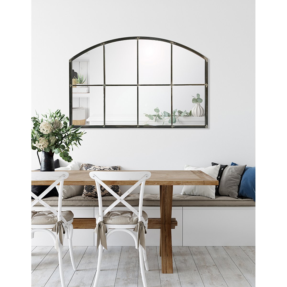 Miroir industriel arqué 120x80cm noir, EMDE