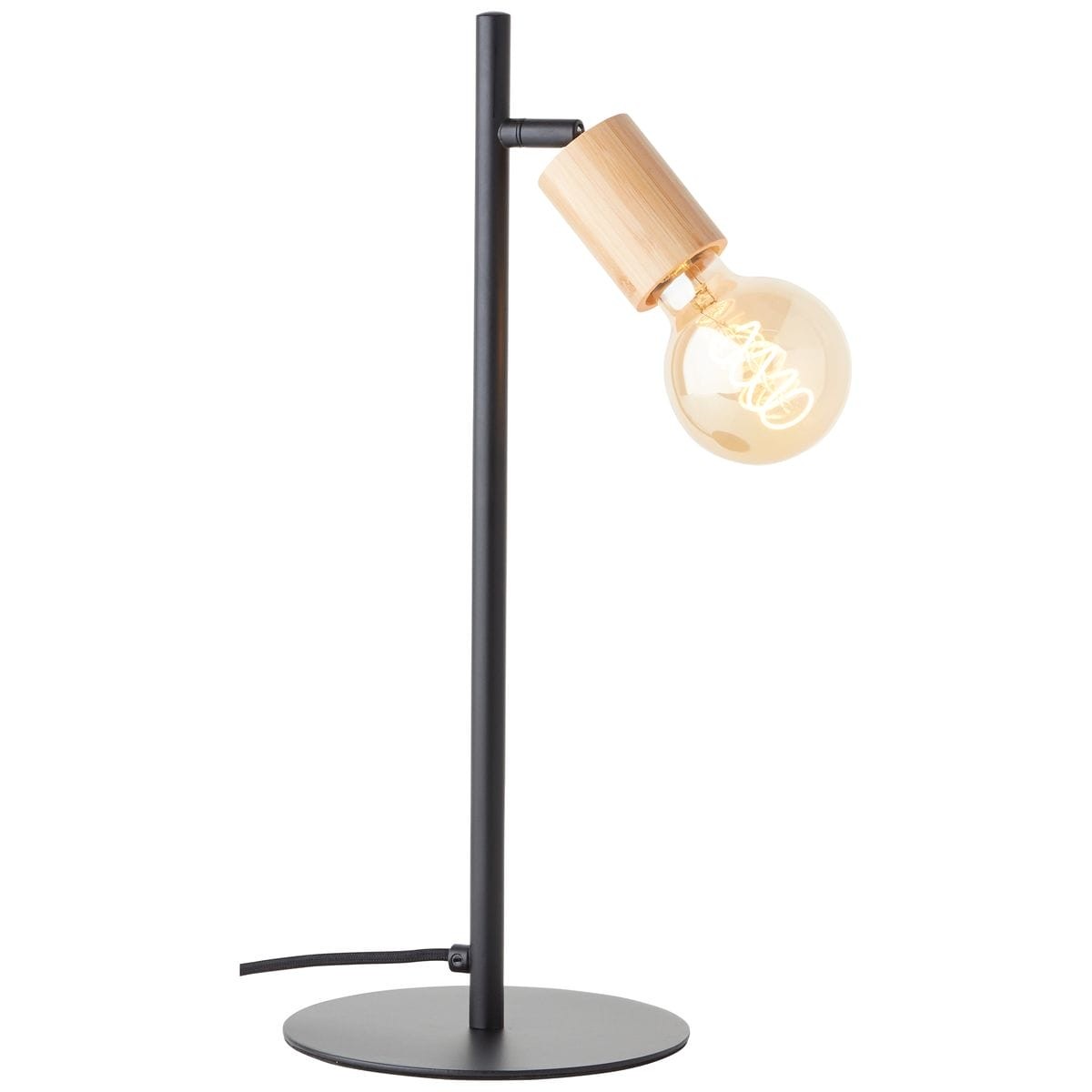Lampe TIFFANY noir mat-naturel, BRILLIANT
