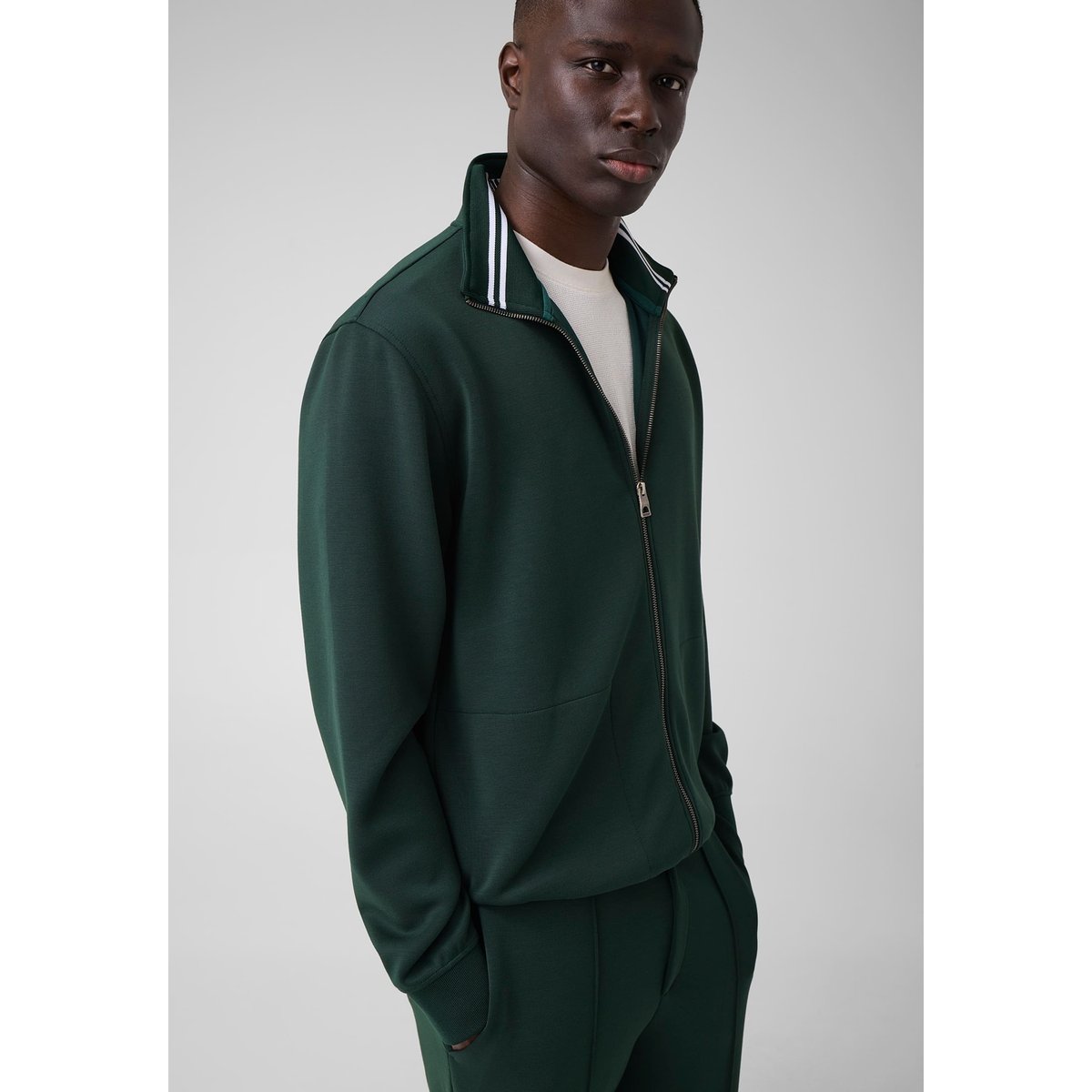 Sweatshirt À Col Montant vert foncé, GUESS