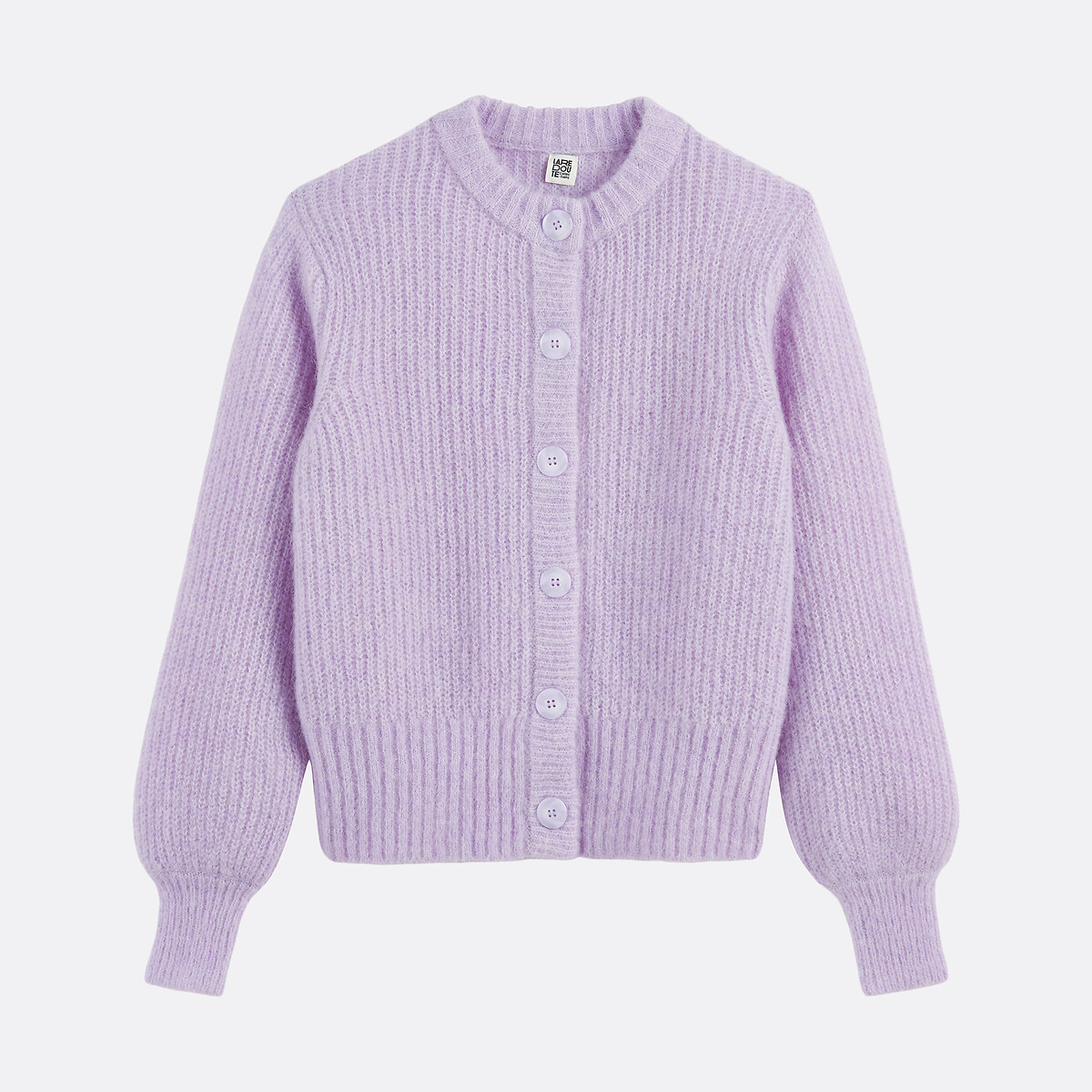 Cardigan alpaga mélangé, Signature AMBROISE violet parme, LA REDOUTE COLLECTIONS