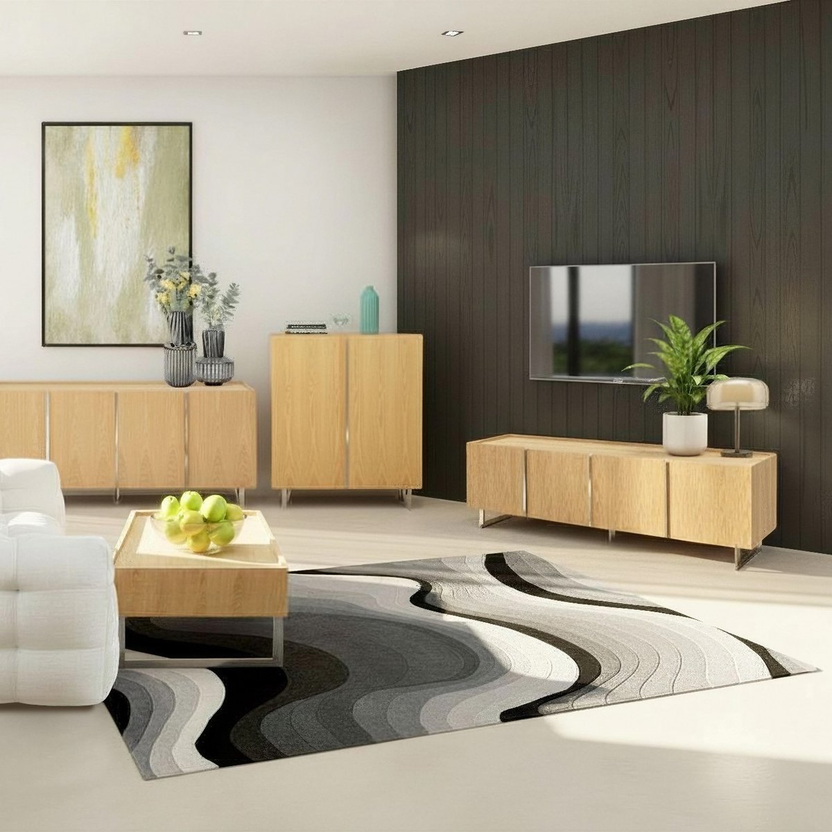 Tapis dégradé en viscose, AURA gris, KARE DESIGN