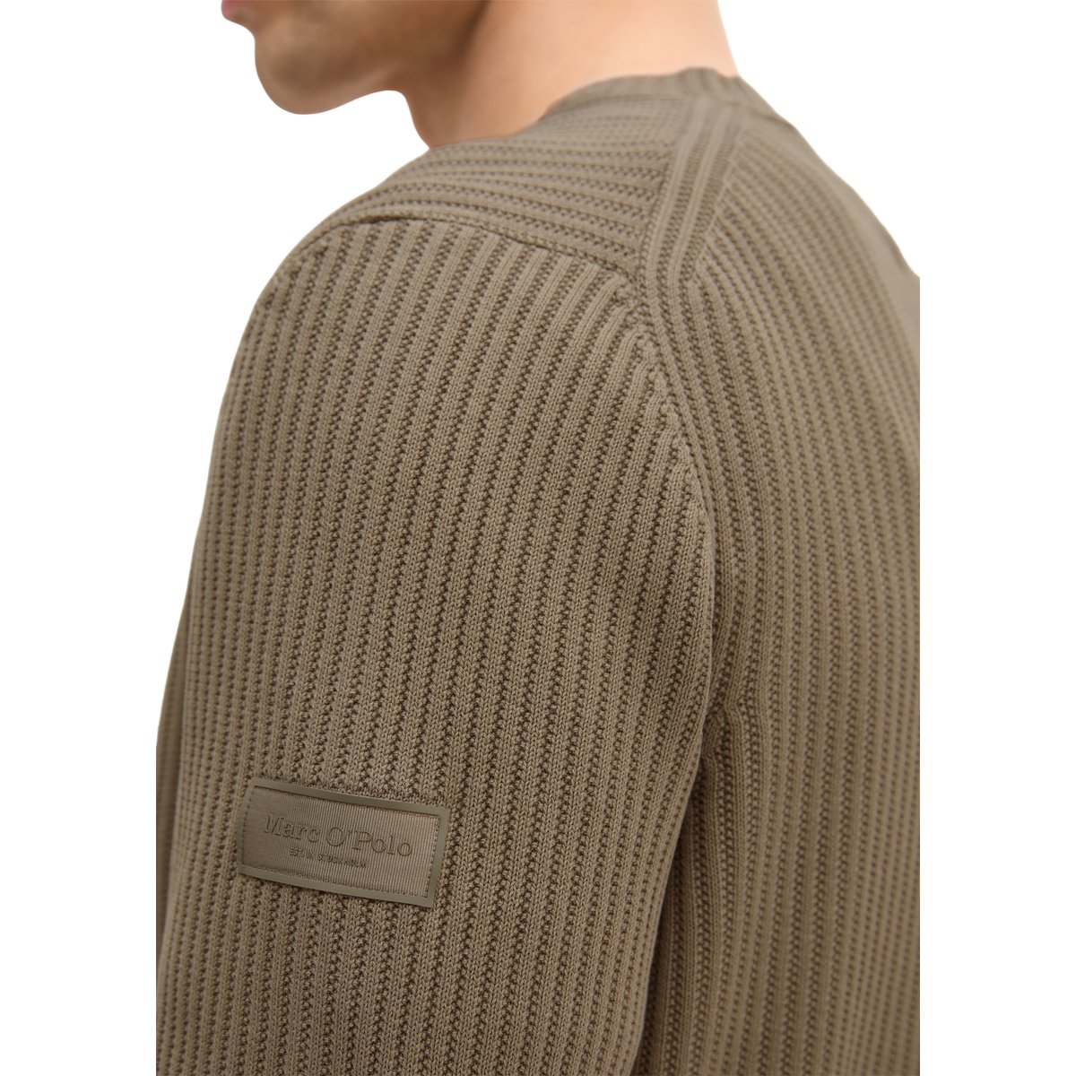 Pull-over regular en pur coton bio marron, MARC O'POLO
