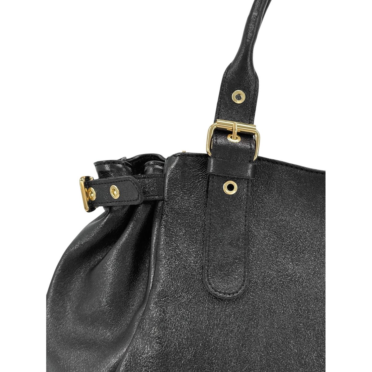 Sac bowling en cuir irisé NEW PRINCESS XL noir irisé, OH MY BAG