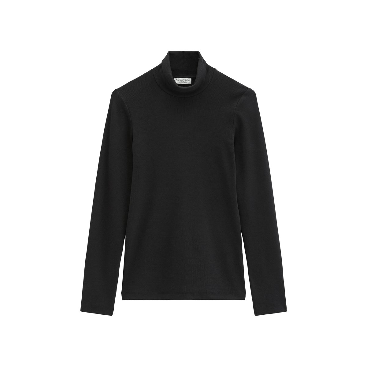 T-shirt à manches longues ajusté en mélange de TENCEL™ Modal et de coton noir, MARC O'POLO