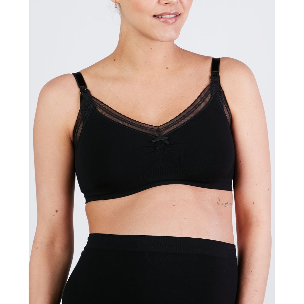 Brassière de grossesse et d'allaitement Milk noir, CACHE COEUR