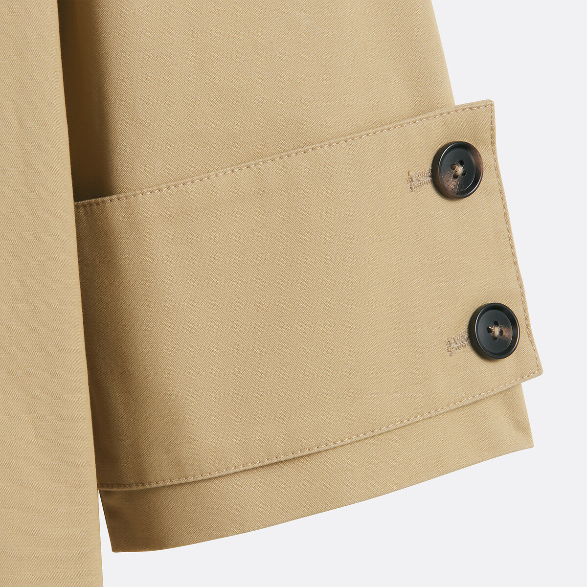 Long Trench Coat with Button Fastening beige, La Redoute Collections x ADN Paris
