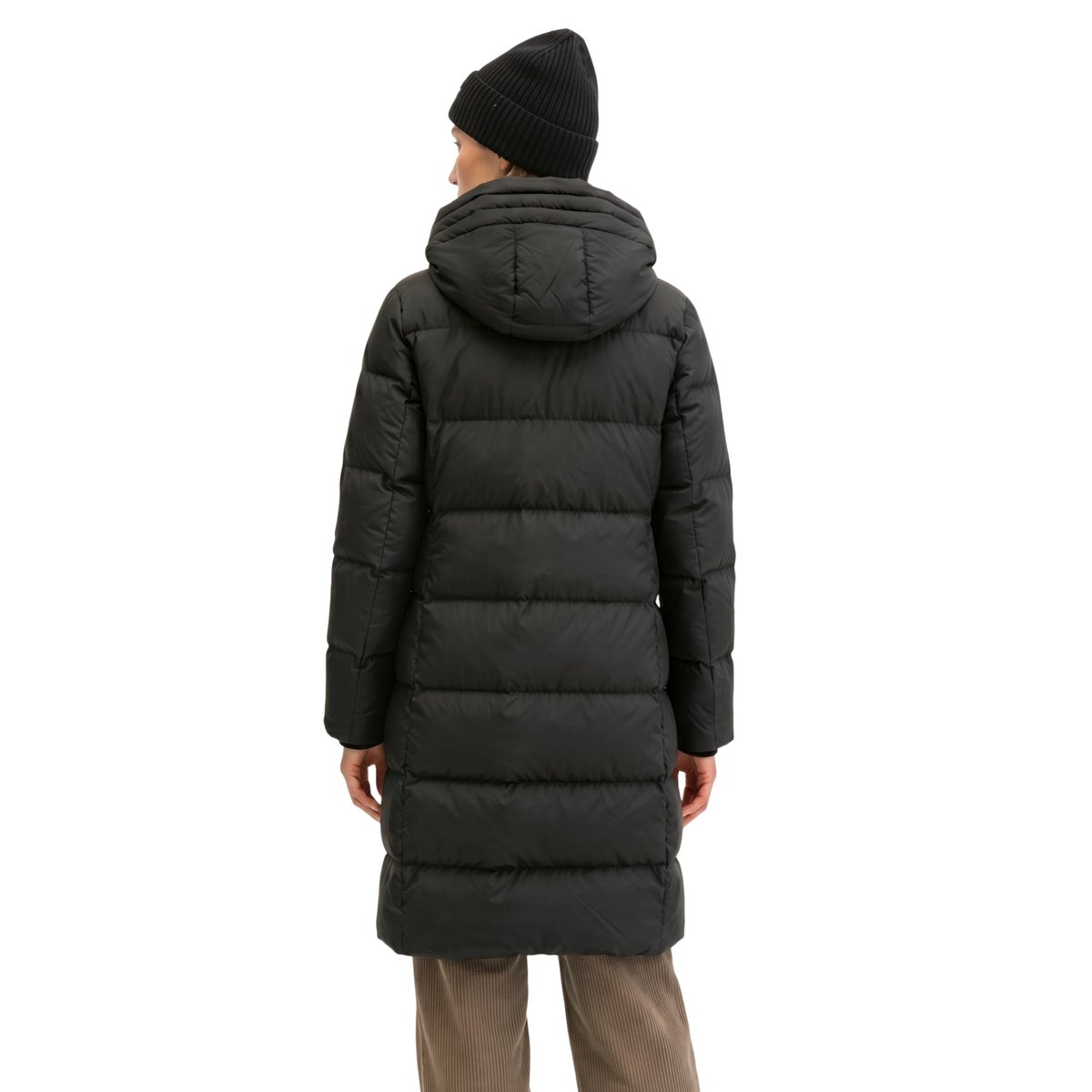 Manteau matelassé en duvet à capuche, coupe régulière avec une surface hydrofuge noir, MARC O'POLO