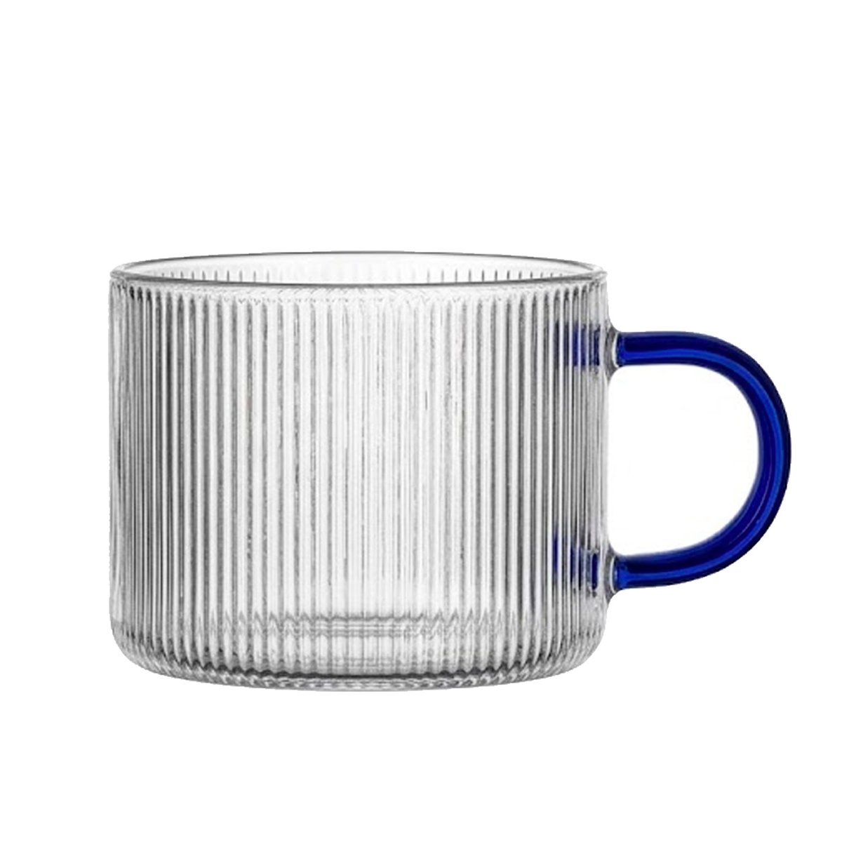 Set de 4 tasses à café en verre strié et anses colorées 120ml multicolore, WADIGA