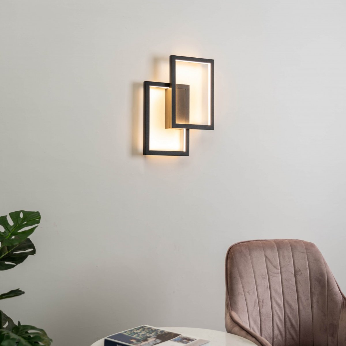 Applique art déco avec LED intégrées - TAAVI noir, KOSILUM