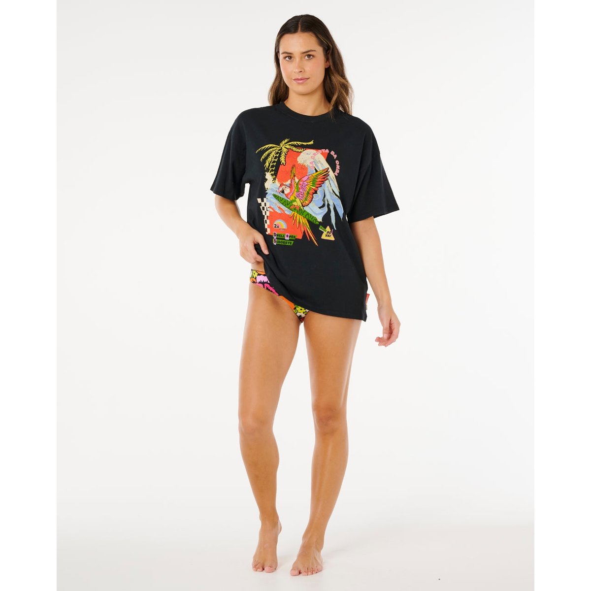 T-Shirt WAVE CREST HERITAGE noir, RIP CURL